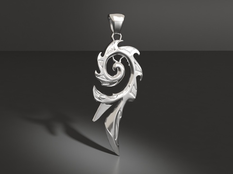  风火轮翅膀吊坠3d模型 