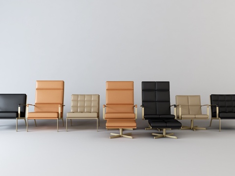  现代办公椅组合3d模型 