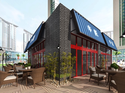  工业门头设计3d模型 