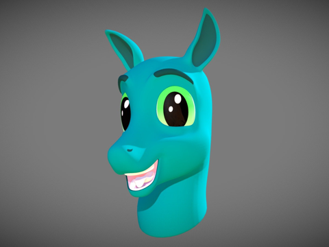  马角色半身像微笑3d模型 