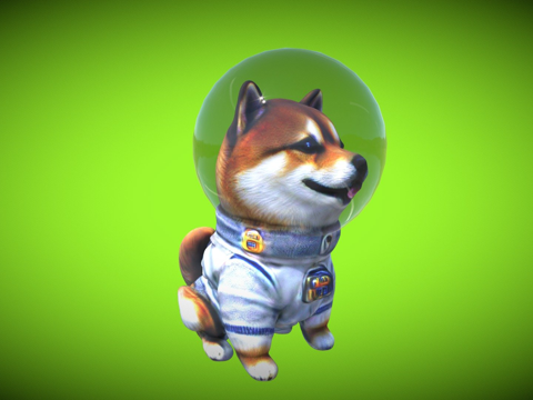  柴犬宇航员3d模型 