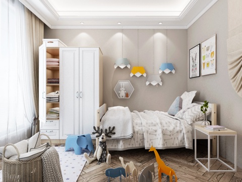  儿童房现代北欧玩具3d模型 