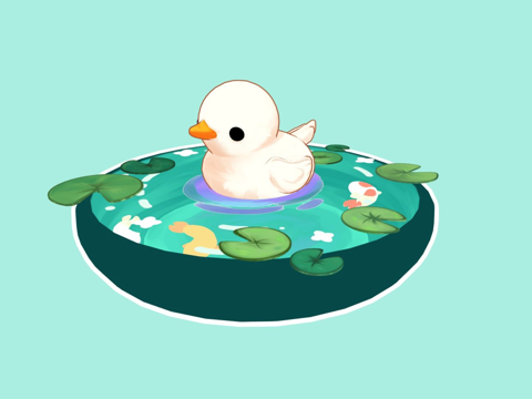  鸭子池塘3d模型 