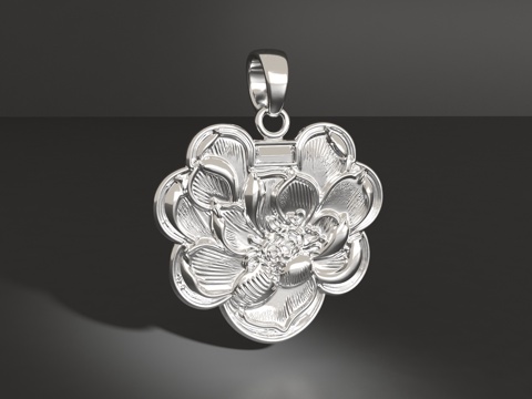  荷花吊坠3d模型 