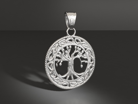  生命之树吊坠3d模型 