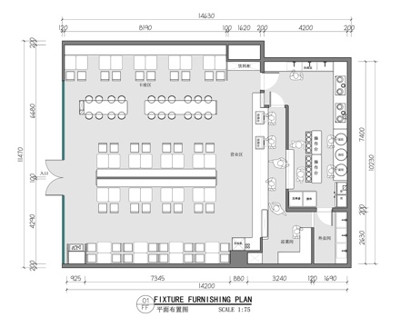 兰州拉面面馆 最新平面施工图合集cad施工图