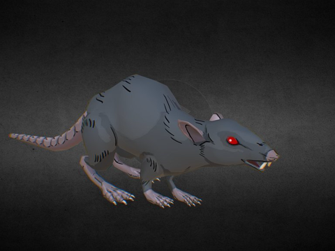  邪恶老鼠环境生物3d模型 