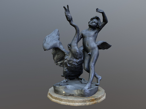  天鹅喷泉男孩3d模型 