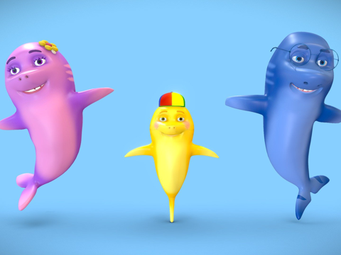  可爱鲨鱼3d模型 