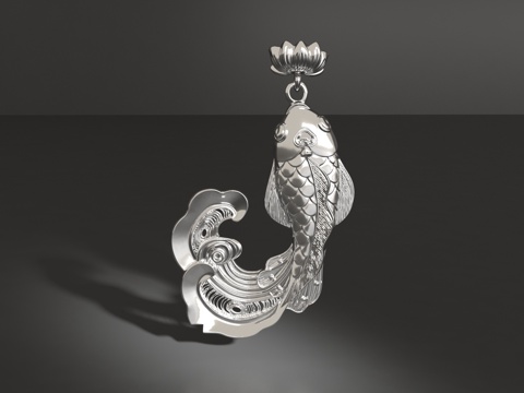  金鱼吊坠3d模型 