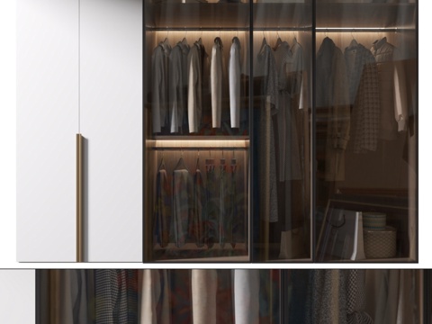  现代衣柜3d模型 