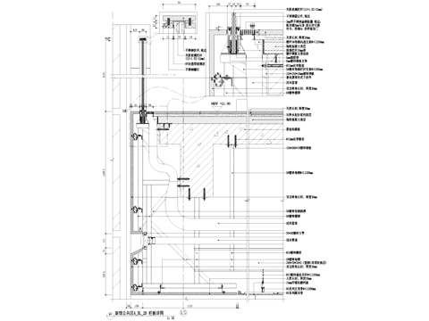 背栓圆形风口吊顶天花钢架转换层栏板玻璃栏杆CAD施工图cad施工图