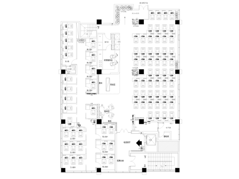 电竞网咖 最新平面施工图cad施工图