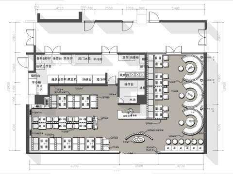 兰州拉面面馆 最新平面施工图合集cad施工图
