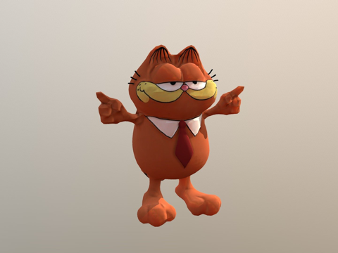  加菲猫网格3d模型 