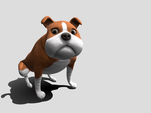  斗牛犬卡通3d模型 