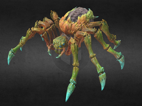  PBR跳跃蜘蛛怪物3d模型 
