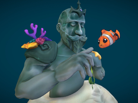  沉没雕像傀儡3d模型 