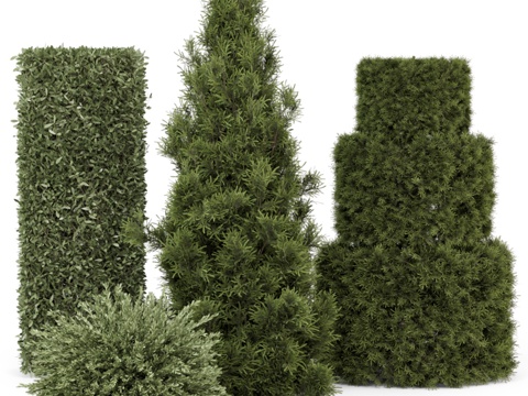  现代植物堆3d模型 