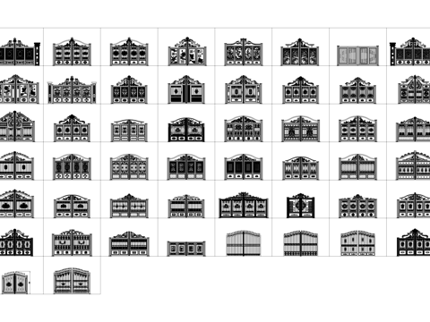 别墅庭院大门图块图库CAD施工图集cad施工图