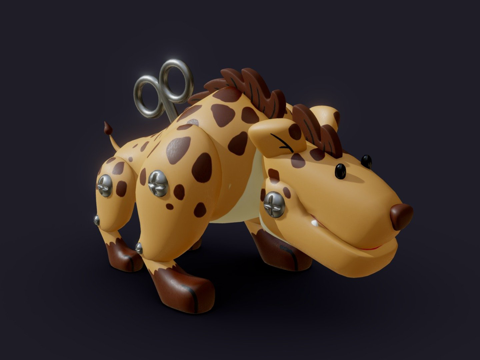  发条鬣狗玩具3d模型 