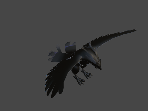  风格化蓝鸟3d模型 