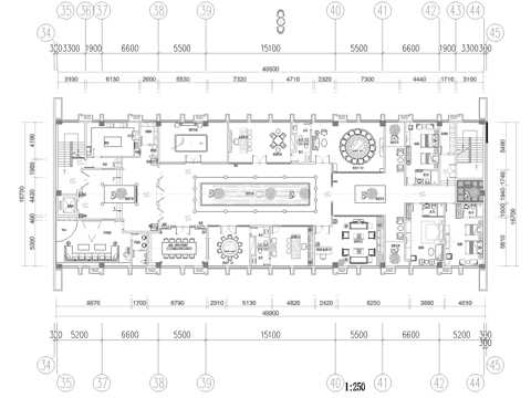 高档娱乐会所 最新平面施工图设计cad施工图