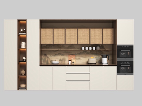  宋式餐厅酒柜3d模型 