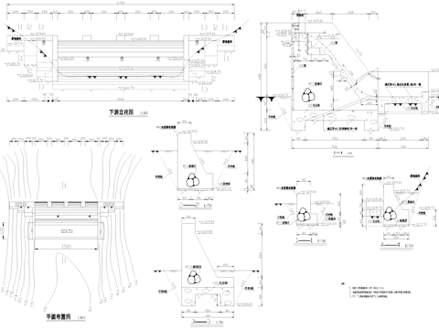 小型挡水坝水利设施CAD施工图集cad施工图