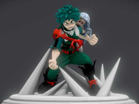  绿谷出久与惠理我的英雄学院Krlts13d模型 