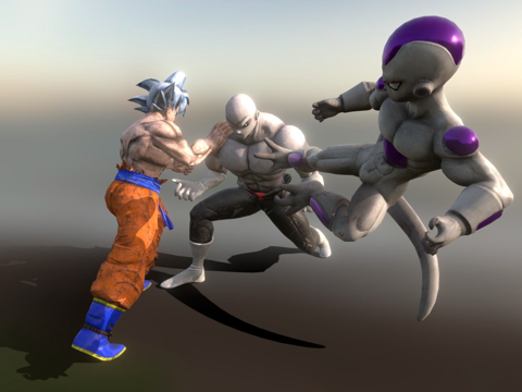  悟空vs吉连vs弗利萨3d模型 