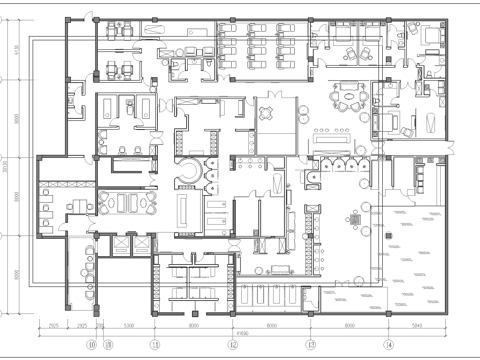 高档娱乐会所 最新平面施工图设计cad施工图