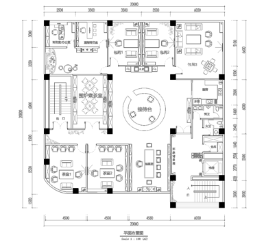 高档茶楼会所 最新平面施工图合集cad施工图