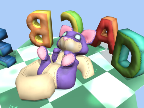  幻想玩具沙漠狐与ABC3d模型 