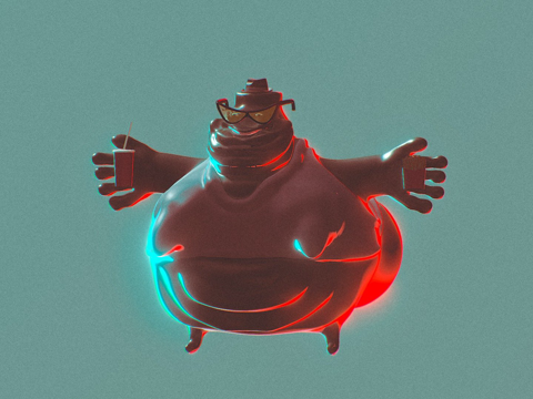  泡泡鲈鱼3d模型 