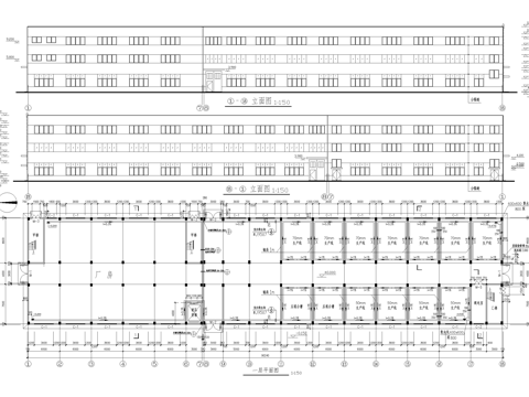 厂房 三层生产加工车间 工业建筑生产线cad施工图
