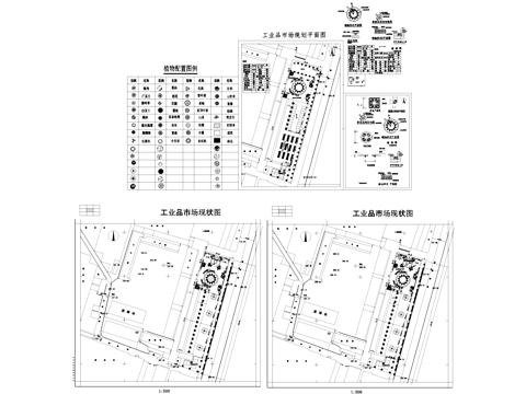 工业品市场广场停车场景观规划CAD施工图cad施工图