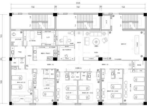 美容会所 最新全套施工图设计cad施工图