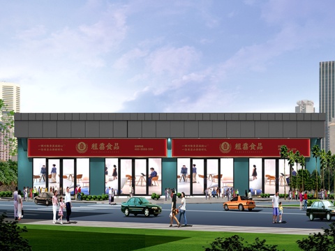  门头形象外景3d模型 