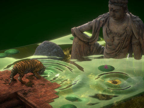  孟加拉虎3d模型 