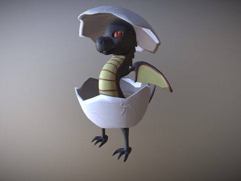  龙宝宝黑色3d模型 