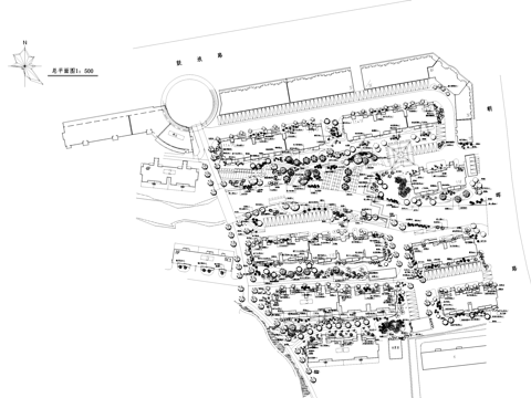 住宅小区景观植物绿化平面CAD施工图cad施工图