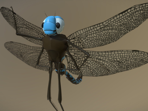  卡通蜻蜓3d模型 