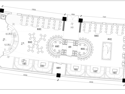 酒吧 最新平面施工图设计cad施工图