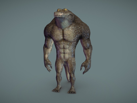  鳄鱼制作中3d模型 