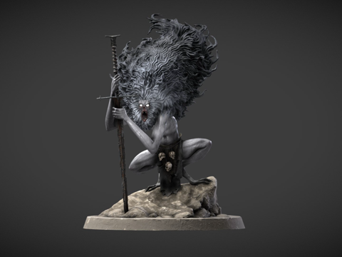  毛茸茸的野兽3d模型 