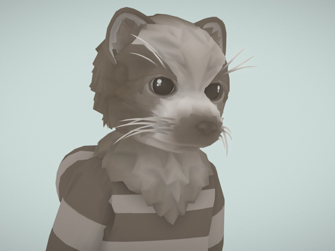  人形雪貂3d模型 