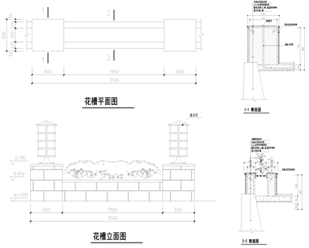 花槽景观种植池CAD施工图cad施工图