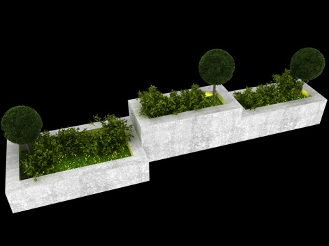  树 景观 花园 花 绿化3d模型 