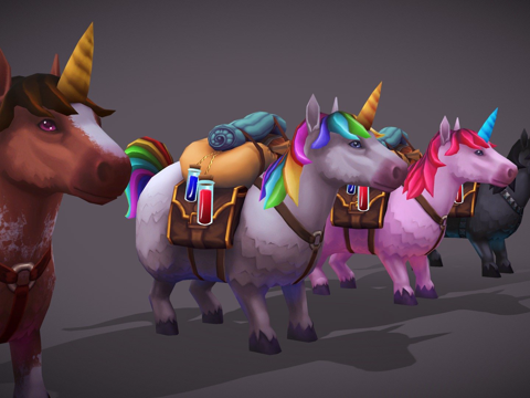  火炬之光2独角兽3d模型 